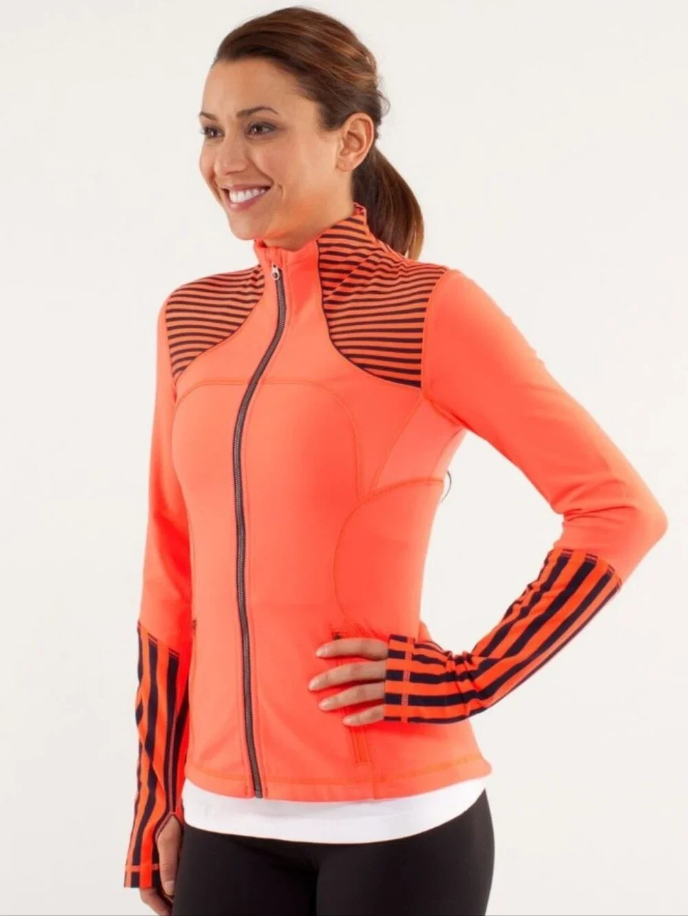 Lululemon Forme 'Flare Inkwell Stripe' Luon Jacket Women's/ 10